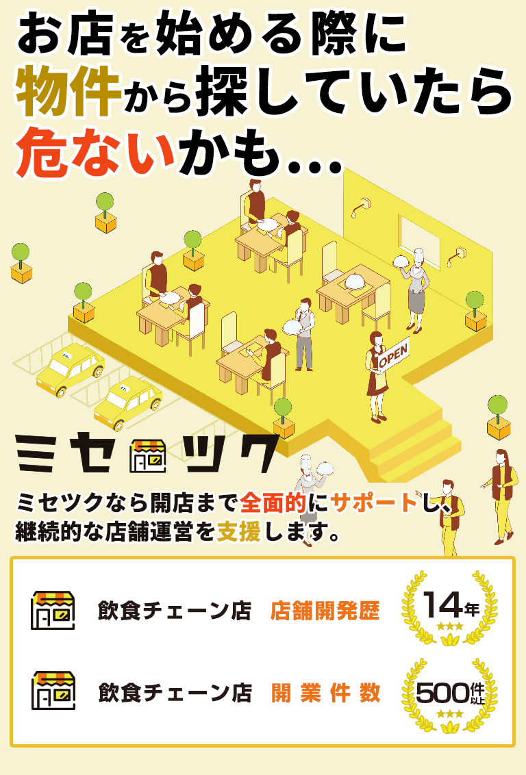 お店を始める際に物件から探していたら危ないかも…